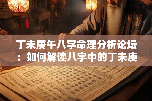 丁未庚午八字命理分析论坛：如何解读八字中的丁未庚午组合