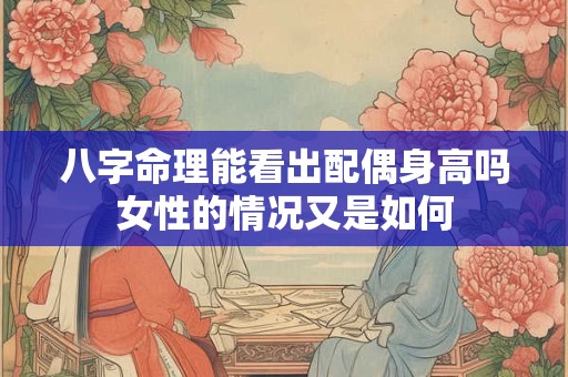 八字命理能看出配偶身高吗女性的情况又是如何