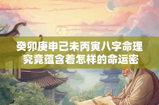 癸卯庚申己未丙寅八字命理 究竟蕴含着怎样的命运密码