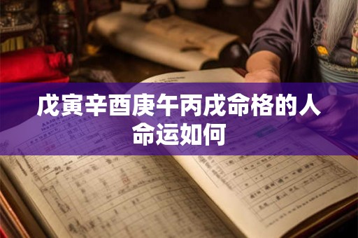 戊寅辛酉庚午丙戌命格的人命运如何
