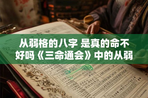 从弱格的八字 是真的命不好吗《三命通会》中的从弱格理论该如何理解