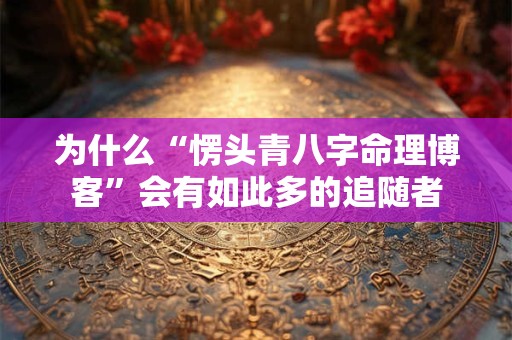 为什么“愣头青八字命理博客”会有如此多的追随者