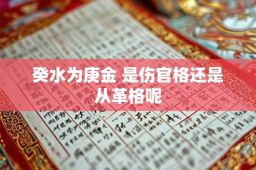 癸水为庚金 是伤官格还是从革格呢