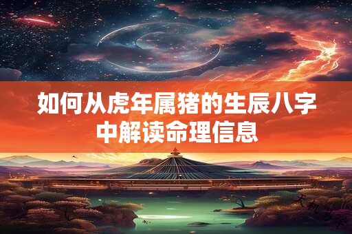 如何从虎年属猪的生辰八字中解读命理信息