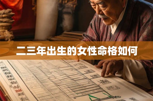 二三年出生的女性命格如何