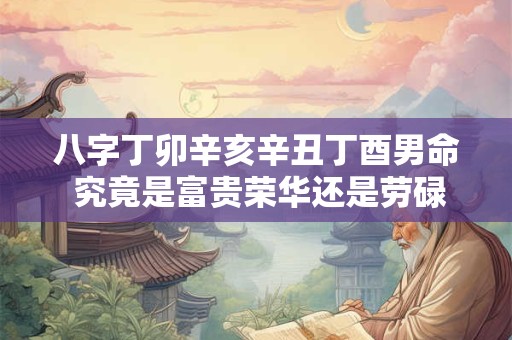 八字丁卯辛亥辛丑丁酉男命 究竟是富贵荣华还是劳碌贫贱