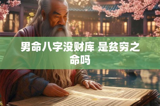 男命八字没财库 是贫穷之命吗
