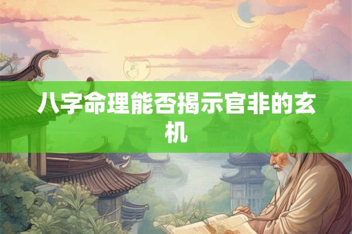 八字命理能否揭示官非的玄机