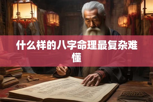什么样的八字命理最复杂难懂