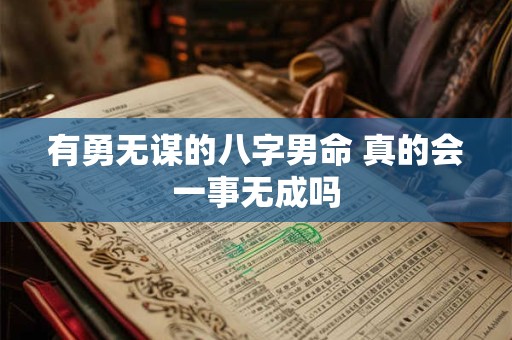 有勇无谋的八字男命 真的会一事无成吗