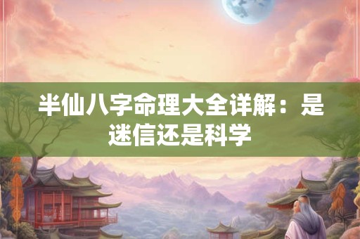 半仙八字命理大全详解：是迷信还是科学