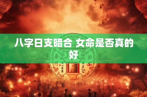 八字日支暗合 女命是否真的好