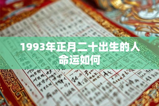 1993年正月二十出生的人命运如何