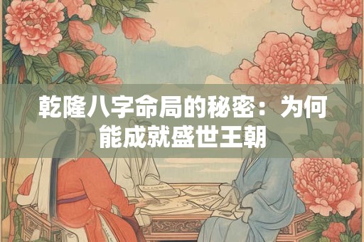 乾隆八字命局的秘密：为何能成就盛世王朝