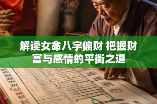 解读女命八字偏财 把握财富与感情的平衡之道