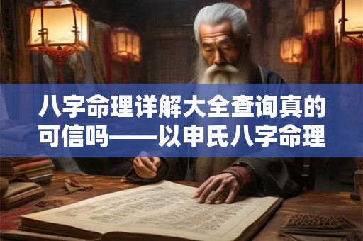 八字命理详解大全查询真的可信吗——以申氏八字命理为例