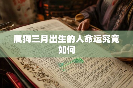 属狗三月出生的人命运究竟如何