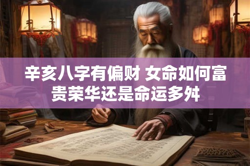 辛亥八字有偏财 女命如何富贵荣华还是命运多舛 辛亥八字有偏财 女命如何富贵荣华还是命运多舛