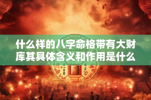 什么样的八字命格带有大财库其具体含义和作用是什么