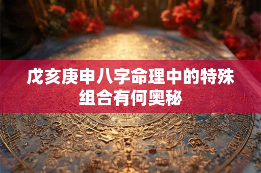 戊亥庚申八字命理中的特殊组合有何奥秘