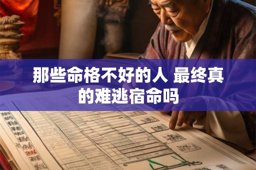 那些命格不好的人 最终真的难逃宿命吗