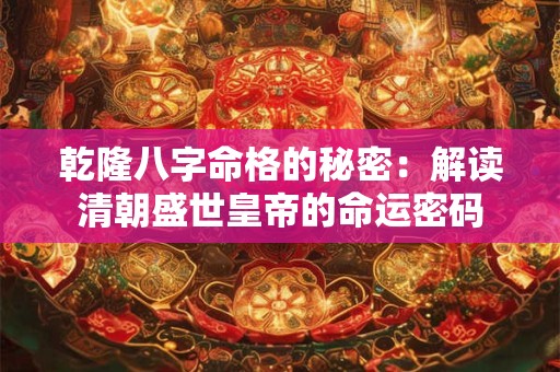 乾隆八字命格的秘密：解读清朝盛世皇帝的命运密码