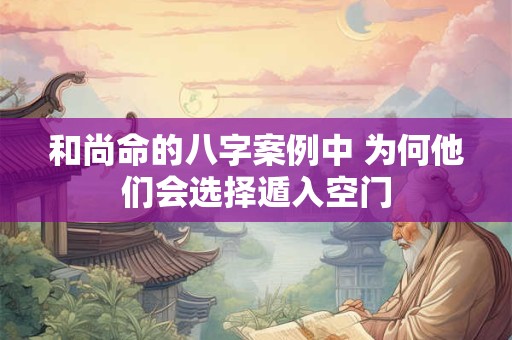 和尚命的八字案例中 为何他们会选择遁入空门