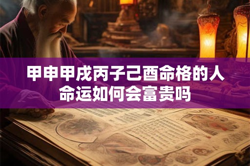 甲申甲戌丙子己酉命格的人命运如何会富贵吗