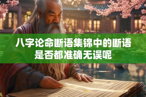 八字论命断语集锦中的断语是否都准确无误呢