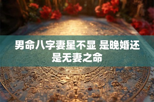 男命八字妻星不显 是晚婚还是无妻之命 男命八字妻星不显 是晚婚还是无妻之命