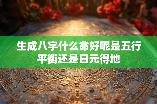 生成八字什么命好呢是五行平衡还是日元得地