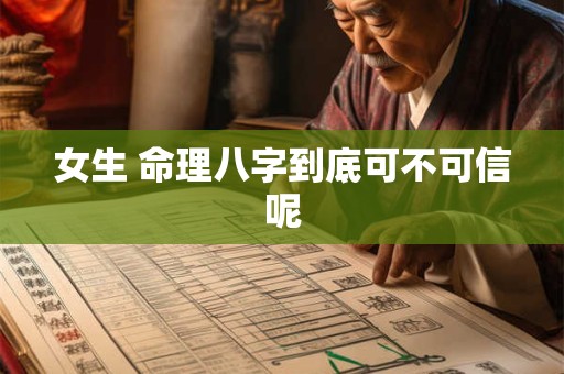 女生 命理八字到底可不可信呢