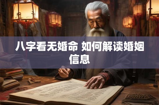 八字看无婚命 如何解读婚姻信息