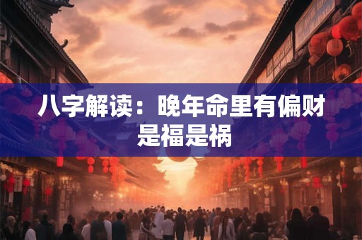 八字解读：晚年命里有偏财 是福是祸