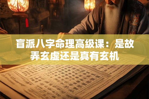 盲派八字命理高级课：是故弄玄虚还是真有玄机