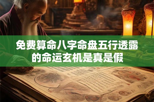免费算命八字命盘五行透露的命运玄机是真是假