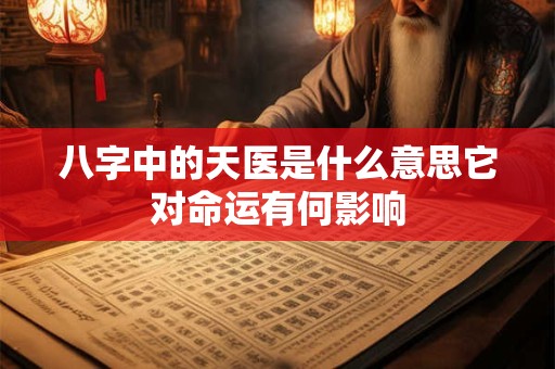 八字中的天医是什么意思它对命运有何影响