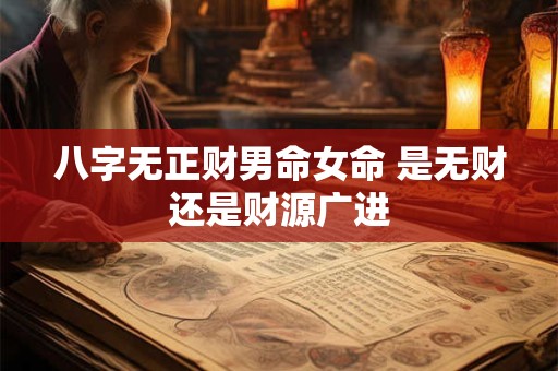 八字无正财男命女命 是无财还是财源广进