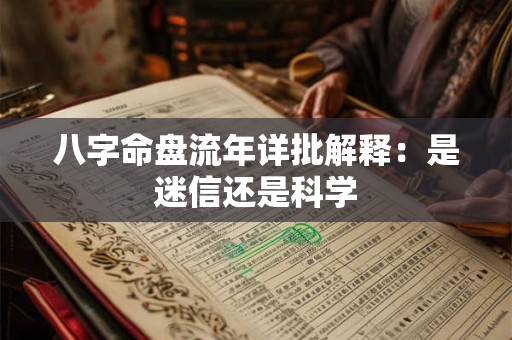 八字命盘流年详批解释：是迷信还是科学