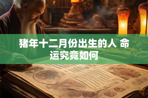 猪年十二月份出生的人 命运究竟如何