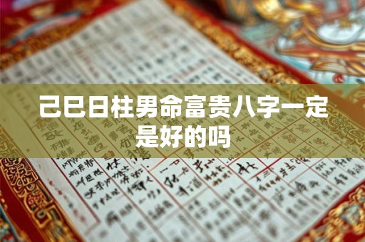 己巳日柱男命富贵八字一定是好的吗