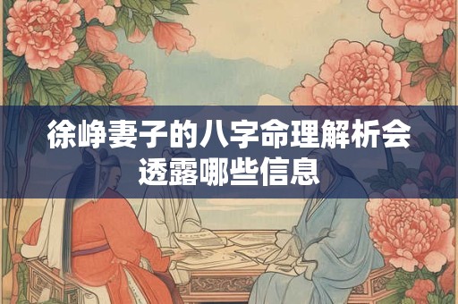 徐峥妻子的八字命理解析会透露哪些信息