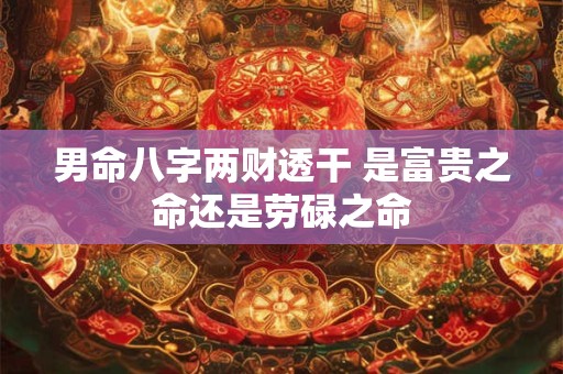 男命八字两财透干 是富贵之命还是劳碌之命