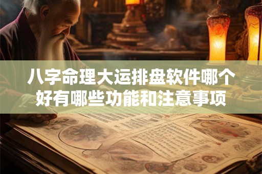 八字命理大运排盘软件哪个好有哪些功能和注意事项