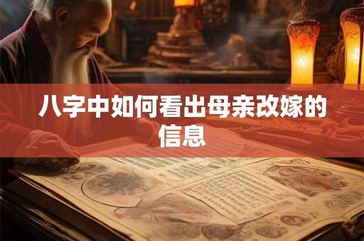 八字中如何看出母亲改嫁的信息