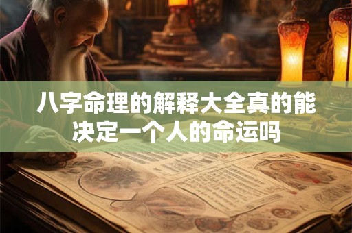 八字命理的解释大全真的能决定一个人的命运吗
