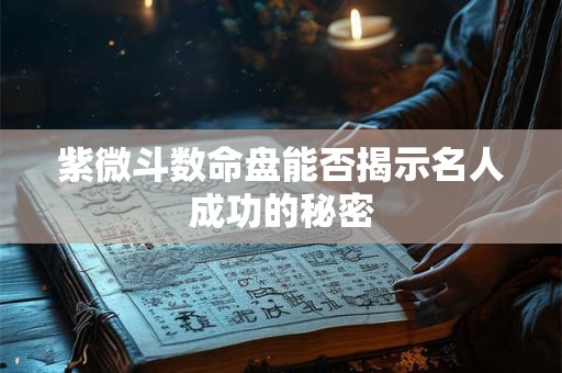 紫微斗数命盘能否揭示名人成功的秘密