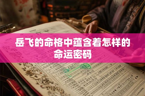 岳飞的命格中蕴含着怎样的命运密码