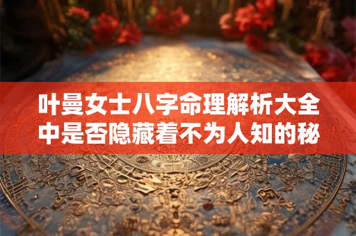 叶曼女士八字命理解析大全中是否隐藏着不为人知的秘密