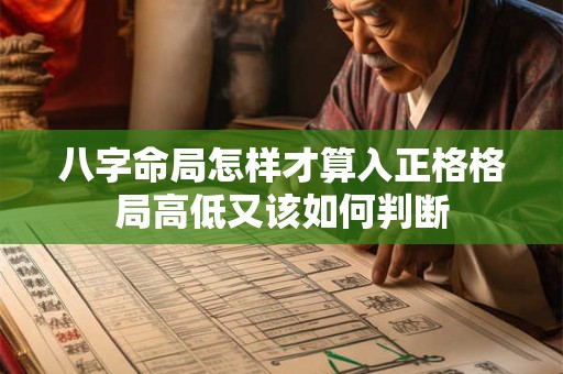 八字命局怎样才算入正格格局高低又该如何判断